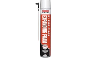 BC Profiles Soudal B1 Fire Class Expanding Foam | Acoustic Hand Held Fire Rated, One Component Expanding Polyurethane Foam Filler - 750ml