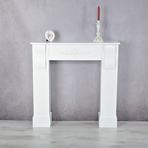Edle Kaminumrandung / Kaminkonsole im Landhaus Stil in Weiß - 2
