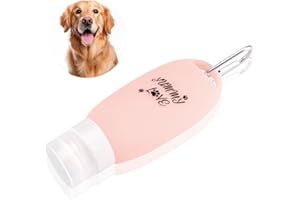 jiawaggag Tube Hundetraining Befüllbar Futtertube Hund Leberwurst Hunde Tube Zum Befüllen Futtertube Hund 90ml Rosa mit Karabiner Zubehör für Hundetraining als Belohnung