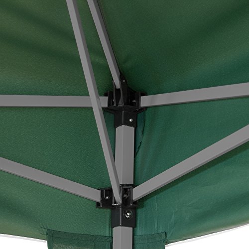 Faltpavillon 3×3 m mit 4 Seitenteilen, WASSERDICHT, Farben wählbar, inkl. Tragetasche + Zubehör, versiegelte Nähte, DIN ISO zertifiziert, Weiß Champagner Blau Grün Burgund Rot Anthrazit Schwarz - 6