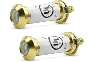 Bwintech 2 uds Mirillas para puertas a prueba de fuego con certificación UL, latón macizo de 180 grados, 12 mm de diámetro, 35-60 mm de longitud, acabado de latón pulido, con cubierta de visor