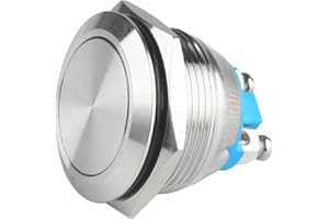 Larcele Push Button Switch 25mm Waterproof Momentary Metal DIY Switch,1 Piece JSANKG-14 (Screw Terminal)