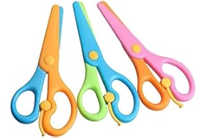 ZYZYZK Forbici di Sicurezza per Bambini In Plastica,3Pcs Pre-Forbici per la scuola,Forbici Artigianali per Tagliare La Carta,Forbici Artigianali per Bambini,Facile da usare Da 1 Anno Di Età In Su