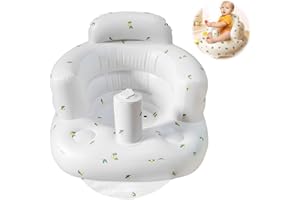 HIULLEN Baby Aufblasbares Stuhl, PVC Baby Bad Stuhl Sitz, Aufblasbarer Kinderstuhl Aufblasbarer Sitz, Aufblasbares Sofa, Badestuhl(Weiß)