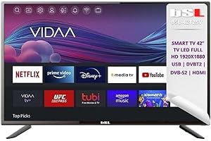 BSL BEAUTIFUL SOUND LINE BSL-42T2SV VIDAA Smart TV 42 pollici | WiFi | RJ45 | Risoluzione Full HD 1920X1080p | USB | DVBT2/S2/C | Compatibile con Youtube, Netflix, Disney +, Dazn, Prime | HDMI