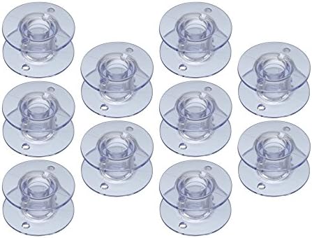 Preptec 10Pcs Plastic Bobbins Spools Brother Janome Singer Sewing Machines 21mm x 10mm