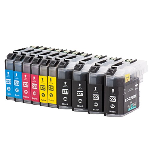 10er Set Tintenpatronen kompatibel für Brother LC227XL / LC225XL mit Chip für Brother DCP-J4120DW / MFC-J4420DW / MFC-J4620DW / MFC-J4625DW / MFC-J4425DW / MFC-J5320DW / MFC-J5620DW / MFC-J5625DW / MFC-J5720DW