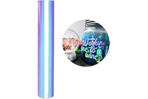 HEINAROMAN Holografische Selbstklebende Vinylfolie Plotter - 30x150cm Plotterfolie Selbstklebend Vinyl Rollen, Permanente Metallic Vinylfolie für Aufkleber, Cric, Scrapbooking (Holographisches Opalweiß)