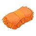 Produktbild sourcingmap® Chenille Autowaschhandschuh Windschutzscheibe Glas Reinigung Schwamm Pad Orange