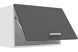 VCM Küchenschrank hängend | Maße ca. H. 40 x B. 60 x T. 31 cm | Hängeschrank mit Klapptür | Küchenmöbel – Esilo Weiß/Anthrazit