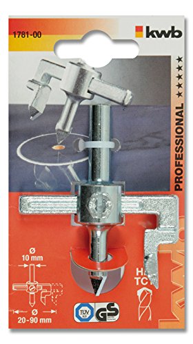 kwb Kreisschneider mit Hartmetallschneiden 178100 (stufenlos einstellbar von 20 – 90 mm, für Fliesen, Ziegel oder Kunststoff) - 3