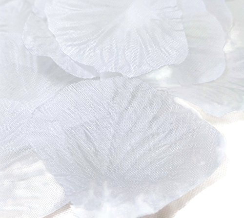 500 weiße Rosenblätter, Stoff, reinweiß – Hochzeitsdeko, Taufe, Kommunion, Konfirmation, Valentinstag, Heiratsantrag, Streudeko, Romantisch, Basteln, weiss, künstliche Blütenblätter - 5
