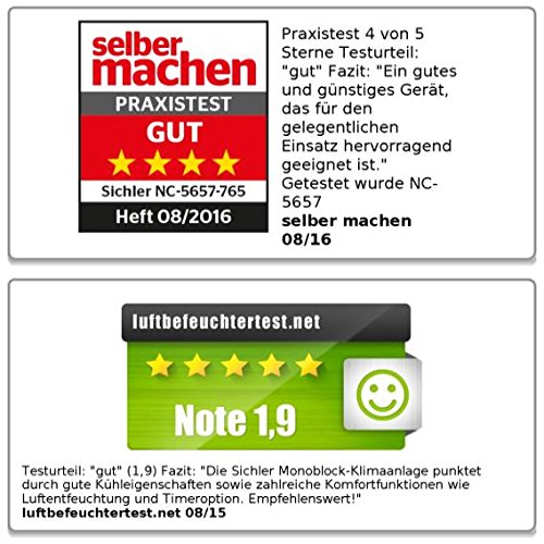 Sichler Haushaltsgeräte Mobile Monoblock-Klimaanlage mit Entfeuchter, 7.000 BTU/h, 2.000 Watt - 7