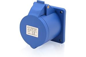 INTRATEC 100% SHOPPING Intratec presa da incasso diritta CEE 32A 230V 3 poli IP44 6h blu/grigio IEC60309, qualità industriale