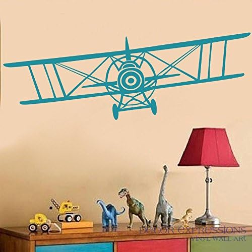 Airplane Wall Decal - Jumbo Jet Decal - Aircraft Wall Art - Airplane Decor - Aviation Wall Decal(15"h x46"w, black)
