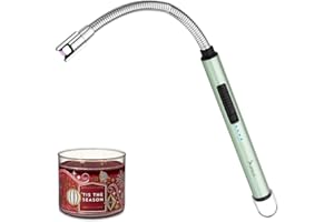 SUPRUS Candle Lighter Electric Flameless Lighter Rechargeable USB lighter With Safe Button (Green)