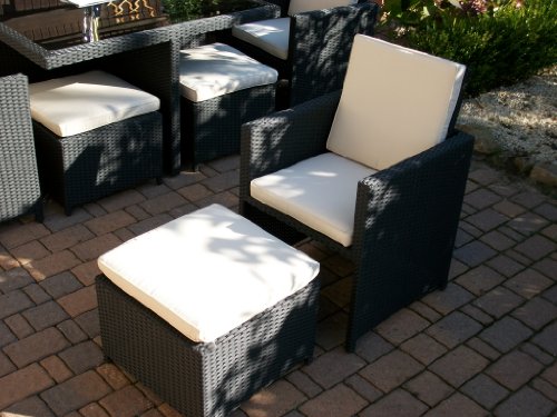 Polyrattan Rattan Garten Sitzgruppe New Toscana schwarz für 2 bis 4 Personen - 5