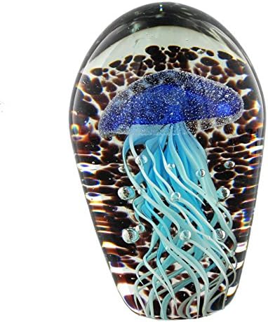 Juliana Objets d'art Glass Paper Weight Blue Jelly Fish Size:New - 0 to 1Kg 68931