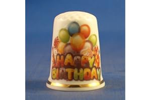 BIRCHCROFT CHINA Birchcroft Porcelain China Collectable Thimble - Happy Birthday