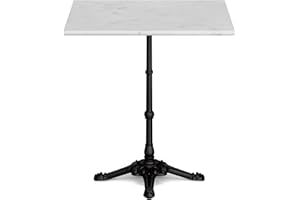 blumfeldt Patras Bistro Table – 60x60cm Marble Top, Art Nouveau Design, Cast Iron Base, Weatherproof for Indoor & Outdoor Use, Elegant Garden & Terrace Table