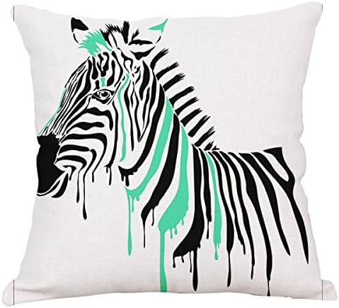 Black And White Animal Zebra Pillowcases Linen Car Sofa Office Living Room Decoration Cushions (Cushion Covers Set Of 2 Pcs),F