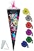 Produktbild Unbekannt Schultüte - Monster High Panikparty - 22 cm incl. SCHLEIFE mit Tüllabschluß - Zuckertüte - mit/ohne Kunststoff Spitze Spitze - Nester - Vampire Puppen - Frankie Stein/Draculaura - Gothik