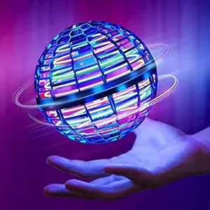 DHIYA Collection Flying Ball Toys, Hover Orb, Globe Shape Magic Controller Mini Drone, RGB Lights Spinner 360 Rotating Spinning UFO Toy for Kids Adults