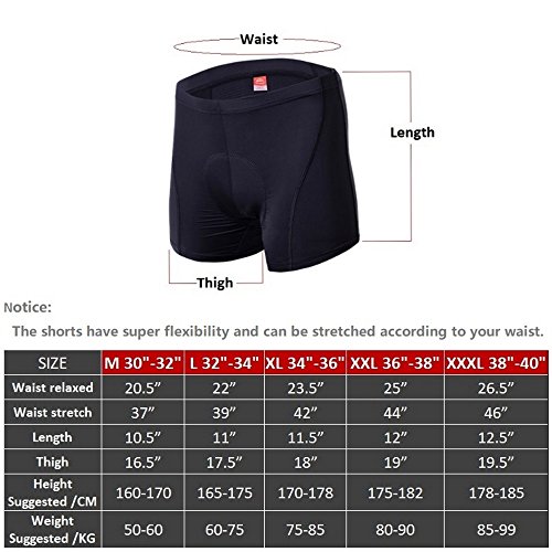 ALLY Fahrradhose mit 3D COOLMAX Sitzpolster Herren Radfahren Fahrrad Unterwäsche Shorts - 4