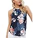 Produktbild Jaminy Damen Tank Tops Sommer Ärmellos Bluse Shirt Ärmellose Tank Top Loose Sommer Blusen Shirt Basic Shirt Tunika Obertail S-XL (L, Marine)