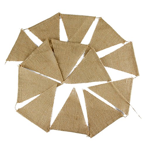3.7M/12Feet Jute Hessischen Bunting Schöne Leinen Vintage Banner Flag Wimpel Girlande für Hochzeitsfest-Dekoration