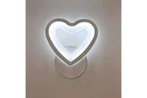 DAMASTOREITALIA Universo Applique led da parete a muro illuminazione per interno a forma di cuore stile moderno lampada 6W (Luce fredda - 6500K)