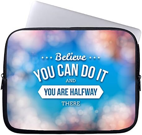 TOLLYEE Believe Quote Waterproof Neoprene Soft Sleeve Case for MacBook 12 Inch &amp; MacBook Air 11.6 Inch and Laptop up to 12" Ultrabook, Chromebook Bag Cover