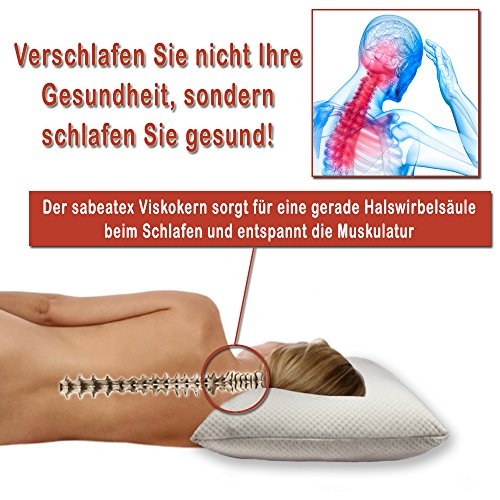 sabeatex Aktion schlaf dich fit Nackenstützkissen inkl. Bezug, weiß, 68 x 35 x 13 cm - 3