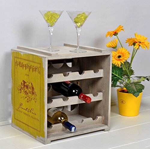 stapelbares ts-ideen Weinregal für 12 Flaschen im Landhaus Stil Flaschenregal Shabby - 7