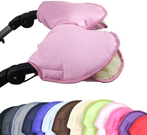 Bambini World Universal Muff/Hand Warmer for Pushchairs, Buggies Jogging Jogger with Wool Plain Set of 2
