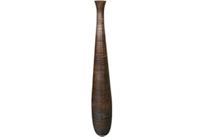 Leewadee Jarrón Grande De Suelo - Jarrón Alto De Madera De Mango para Ramas Decorativas, 85 cm, Marrón