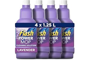 Flash Power Spray Mop Floor Cleaner Multi-Surface Cleaning Liquid Lavender 5L (1.25Lx4)