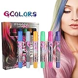 Hair Chalk, XIAO MO GU 6 Colourful Temporary Hair Color for Children & Adults, P