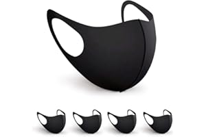 BartZart Shabo Stoffmaske I 4 Stück I Maske schwarz I Gesichtsmaske für den Alltag I Sportmaske atmungsaktiv I Masken waschbar