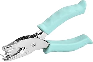 Xzeemo 6mm Single Hole Punch, Handheld Hole Punch, Metal Paper Puncher with Soft Grip Handle, Circle Hole Puncher for Paper and Card, DIY Crafts, 8 Sheet Capacity (Green)