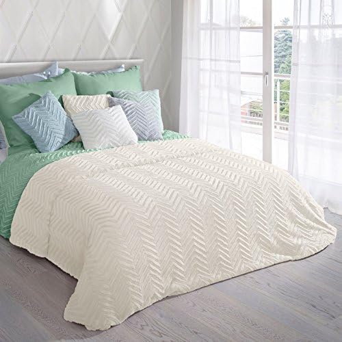 Elegant Bedspread Wohdecke Giana Blanket Soft Pattern in Pastel Colours, Plastic, cream, 220x240 cm