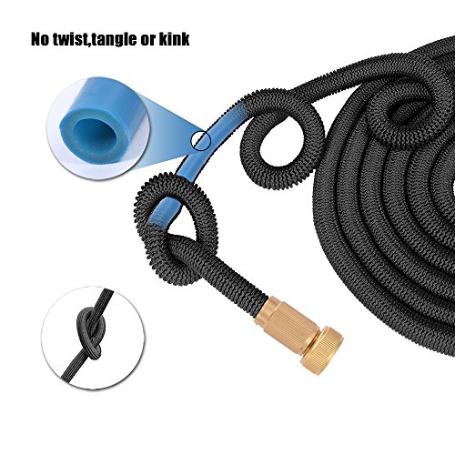 Gartenschlauch, Bewässungsschlauch Wasserschlauch mit Zink legierter Metalldüse (Schwarz) - 6