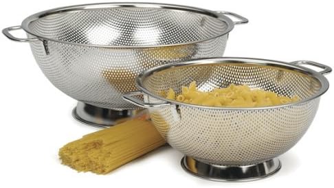 RSVP Precision Pierced Stainless-Steel 3 and 4.7l Colander Set