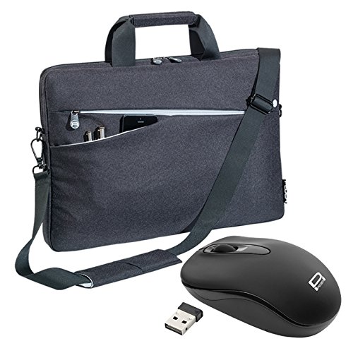 PEDEA Notebooktasche Fashion f  r 15 6 Zoll  39 6cm  mit Zubeh  rfach  Schultergurt und schnurloser Maus  schwarz