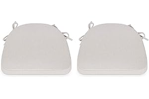 TANYOO Stuhlkissen Rutschfestes Waschbares Sitzkissen Stuhl Stuhlauflagen mit Bändern für Indoor Küchen Garden Holzstühle 14.5 x 15.5 inches (2, Beige)