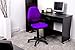 FurnitureR® Adjustable Office Task Chair Executive Recliner CHAIR, Luxury Mid Back Support, Swivel Armchair in Purple