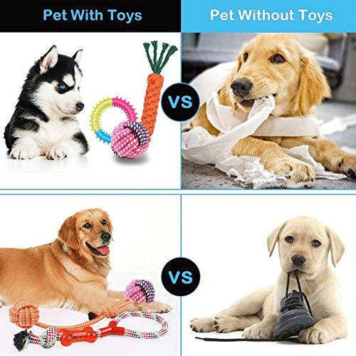 Dog Rope Toys Puppies Dogs Cotton Rope Toy Set Durable Chew Toys for