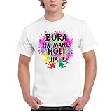 YaYa cafe Holi Bura Na Mano Holi Hai White Holi Mens T-Shirt - Dri-fit - L
