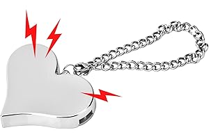 Alarme Personnelle, Alarme D'attaque, Alarme de Sécurité Personnelle, Sirène de Sécurité D'autodéfense D'urgence en Forme de Coeur D'alarme de Sécurité de 130db[silver]