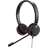 Jabra Evolve 30 II, Microsoft Teams zertifiziertes Stereo-Headset mit Anrufsteuerung, Mikrofon mit Geräuschunterdrückung, LED